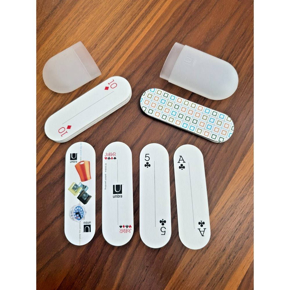 Umbra Oval Playing Card Deck Plastic Box Multicolor Square Designed